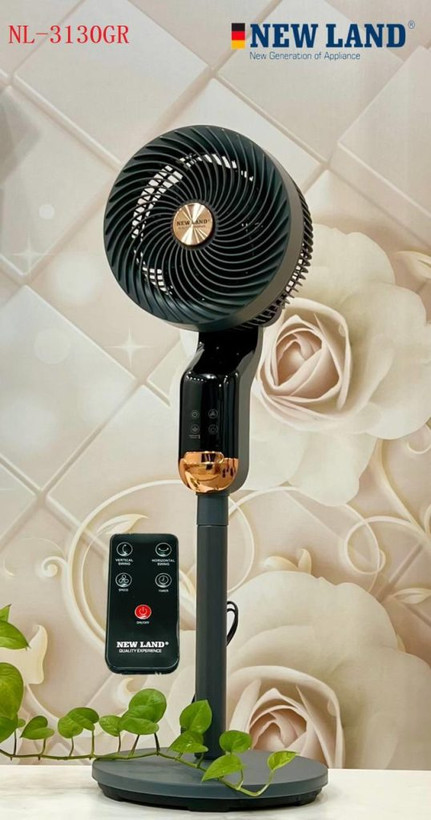 پنکه ایستاده نیولند مدل 3130GR با طراحی مدرن و پایه تلسکوپی، عرضه شده توسط فروشگاه کالای خانگی نیولند در اهواز